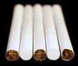 Smoking cigarettes isolated on black background