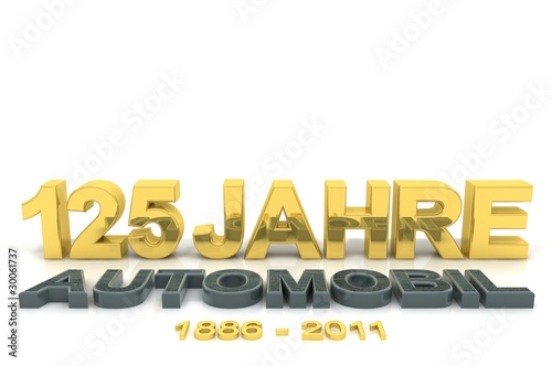 Illustration: Schriftzug 125 Jahre Automobil Schriftzug 125 Jahre Automobil
