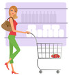 Young attractive woman shopping for groceries Young attractive woman shopping for groceries