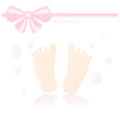 kleine babyfußsohlen - rosa masche