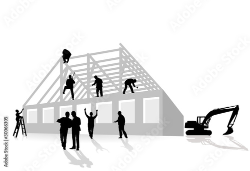 Vector: Haus-Bauarbeiten Haus-Bauarbeiten
