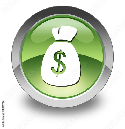 green dollar sign icon. Green Glossy Pictogram quot;Money