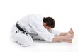 Karate, man in a kimono limberingup Karate, man in a kimono limberingup