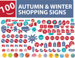 100 autumn shopping stickers