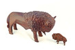 Two bulls meet head-on, small and large comparison. Two bulls meet head-on, small and large comparison.