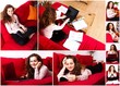 Lesen und arbeiten zu Hause - Collage