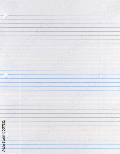 Photo: Sheet of looseleaf paper Sheet of looseleaf paper