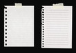 Sheets of lined paper with masking tape