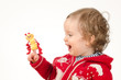 Foto: Spielendes Kind mit Fingerpuppe Spielendes Kind mit Fingerpuppe