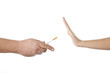 hand saying no thanks to a cigarette