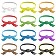 Martial arts belts in various colors