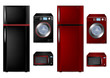 Refrigerator, Washing Machine and Microwave - Vector