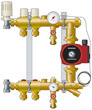 Heating manifold, pump and valves