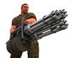 Cigar smoking GI with very big gun