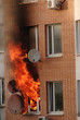 fire in the window of building