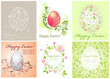 Easter decorative floral cards