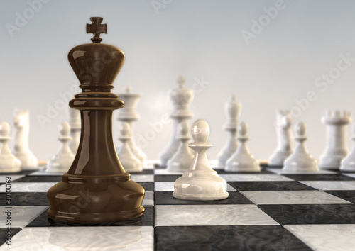 Illustration: 3s chess board pawn verus king 3s chess board pawn verus king