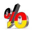 Illustration: Shiny Percentage Down - Flag of Germany Shiny Percentage Down - Flag of Germany