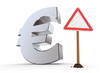 Euro with Triangular Warning Sign