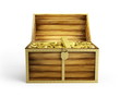 wooden treasure chest jewelry coins