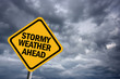 Stormy weather warning sign Stormy weather warning sign