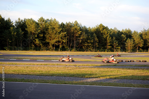 Photo: View of coutry autodrom in summer evening View of coutry autodrom in summer evening