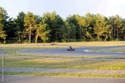 Photo: View of coutry autodrom in summer evening View of coutry autodrom in summer evening