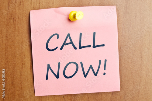 Photo: Call now post it Call now post it