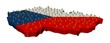 Czech Republic map flag with people illustration Czech Republic map flag with people illustration