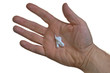 One portion of hand cream in a hand