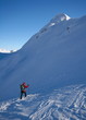 woman hiking in winter, julijan alps woman hiking in winter, julijan alps