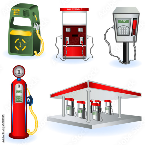 free gas pump icon. fuel station pump icons