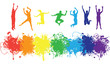 jumping rainbow people jumping rainbow people