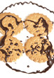 Cookies with chocolate close up Cookies with chocolate close up