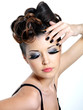 Glamour woman with  fashion eye make-up