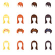 Set of female haircuts