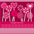 Greeting Card/ Valentine's Day Card with pink lollipops Greeting Card/ Valentine's Day Card with pink lollipops