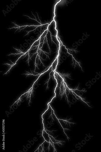 Illustration: Lightening bolt on black background. Lightening bolt on black background.