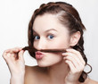 Foto: girl with creative hair-do girl with creative hair-do