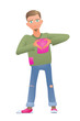 Confused  guy shows a sign of heart