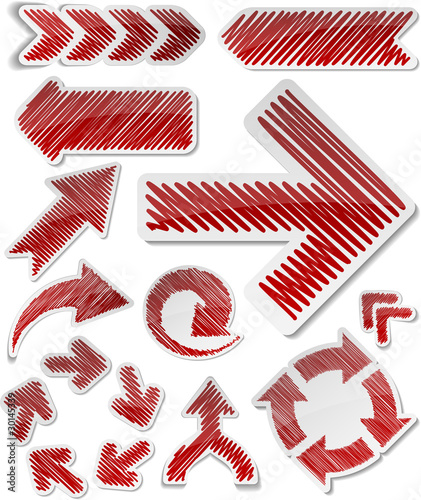 Vector: Hand drawn arrows set. Hand drawn arrows set.