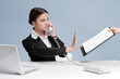 Busy business woman talking by phone