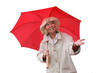 Rentnerin mit Regenschirm 4
