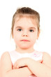Portrait of young girl in pink princess dress, studio shot Portrait of young girl in pink princess dress, studio shot