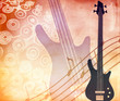 Vintage grunge style background With guitar