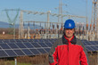 Engineer at Work In a Solar Power Station Engineer at Work In a Solar Power Station