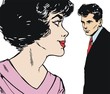 ilustracion con una pareja de enamorados ilustracion con una pareja de enamorados