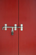 Iron lock on the red door