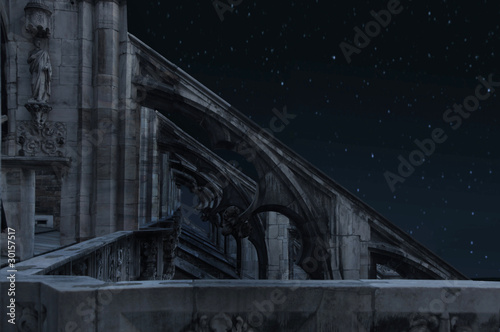 Photo: The part of the old castle at night The part of the old castle at night