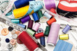 Colorful Threads, Needle, Measuring Tape, Buttons